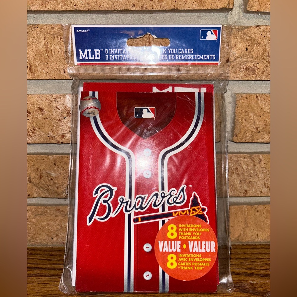 NWT MLB Braves Party Invitations